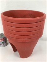 6 pots à fleurs/plantes pour rebord de rampe