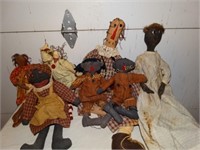 7 Primitive country dolls