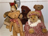 4 Country Bears (1 Boyds) & 1 Country rabbit