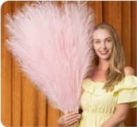 K KALUNAS 3 pcs - 48" faux pampas grass pink