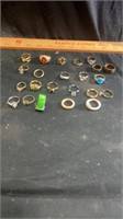 Misc costume jewelry rings, sizes vary