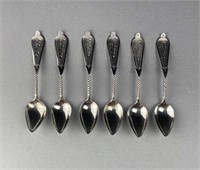 Set of 6 Dutch Silver Demitasse Spoons