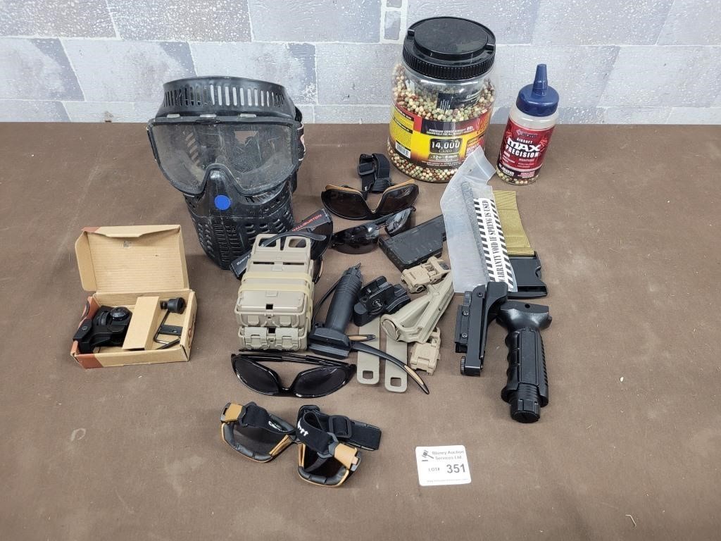 Airsoft gear, bbs, airsoft rifle tack, etc