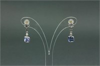 1.8ct Tanzanite & 0.09ct Diamond Earrings CRV$1650