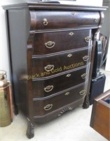 Antique Oak Five Drawer Highboy Chest