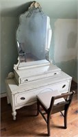Vintage Painted Vanity w/ Chair