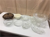 Pyrex, Hoosier glass bowl, punch bowl, more