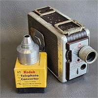 Kodak 8mm Movie Camera w/Tele-Lens -as is