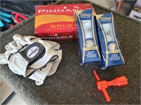 Golf Accessory Lot: Golf Balls, Gloves, and Tool