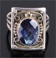 14 X 10MM TANZANITE GEMSTONE STERLING SILVER RING