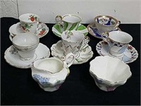 Collectible miniature teacups and saucers