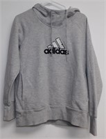Gray Adidas Women's Hooded Sweatshirt - Size L