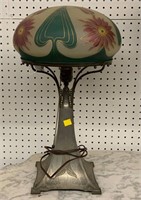 Pairpoint Table Lamp W/ Hand Painted Floral Shade