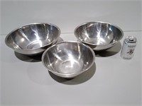 Three Stainless Steel Mixing Bowls