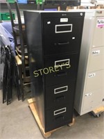 Global 4 Drawer Black File Cabinet - 18 x 27 x 52