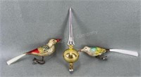 Vintage Christmas Bird Ornaments