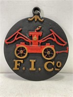 CAST IRON FIRE DEPARTMENT PLAQUE - 13.25 x 11.75"