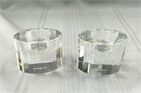(2) Rosenthal crystal candle holders, Bougeoirs
