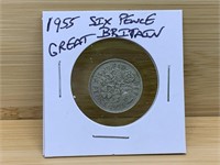 Six Pence 1955 Great Britain Coin