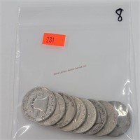 8- Franklin Half Dollars