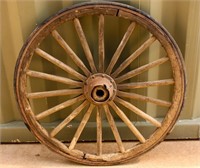Vintage Western Wood & Metal Carriage Wheel 37"