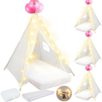 4 Set Kids Teepee Tent Bulk with Light String