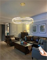 D24   Modern Gold Crystal Ring Chandeliers for