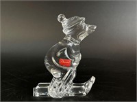 Baccarat Crystal Skiing Bear Figurine