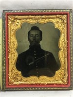 Civil War Soldier Tintype Photo – Soldier holding