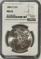 277 - 1884-O MS62 MORGAN SILVER DOLLAR (5)