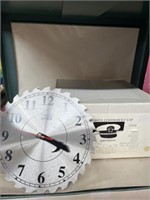 Saw blade wall clock and Johnson’s custom built