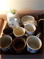 FLAT OF COFFEE CUPS- TEAPOT