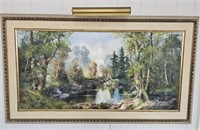 Framed Oil Painting of Water Forest by G. Stenn