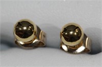 Pair of 9ct yellow gold ball stud earrings,