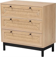 3-Drawer Mid-Century Wood Storage Cabinet