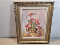 Foral Oil Panting Signed DV Armstrong 18inWx22inH