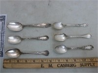 6 Sterling Silver Spoons - 1.36 Tr Oz combined