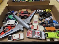 Assorted diecast toy cars & trucks lot.