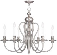 Caldwell 6-Light Chandelier, Brushed Nickel