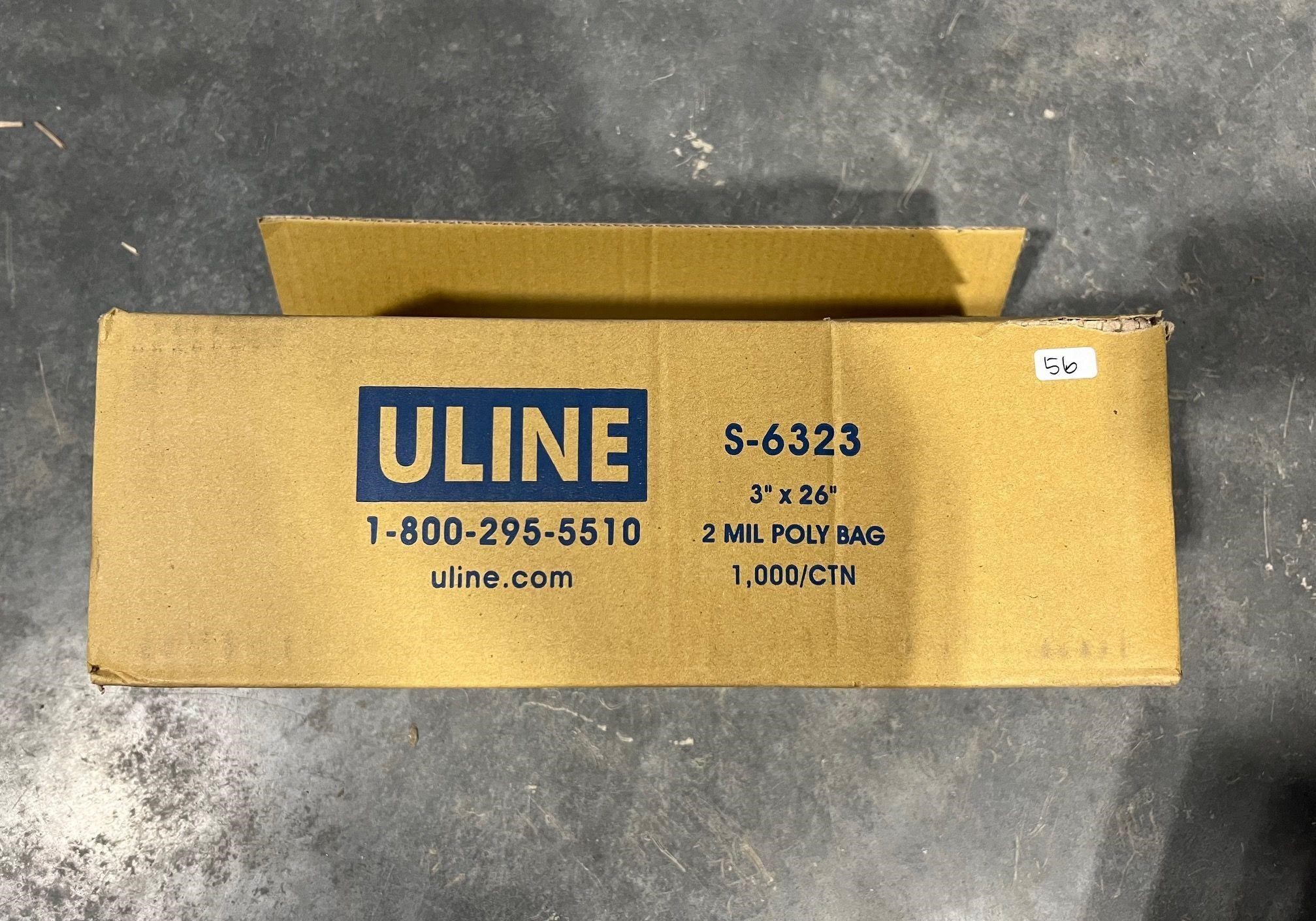 ULINE 2 MIL POLY BAG 3x26 - OPENED BOX