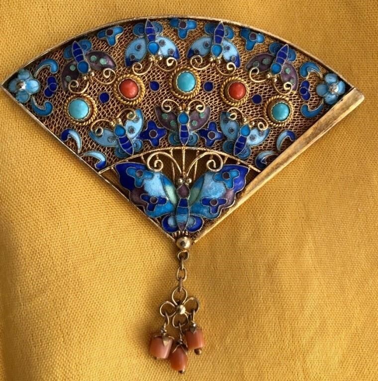 D - FAN BROOCH ( J11)