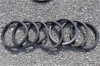 Seven Rare Large Hard Rubber Tires - hard to find