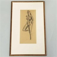 Clem Haupers framed pencil signed charcoal