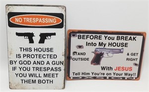 (2) 8"x12" No Trespassing Signs - New