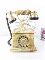 Téléphone vintage à cadran en Onyx /marbre