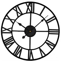 B1735  Timelike Vintage Metal Wall Clock, Black 16