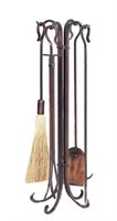 $183 Antique Copper 5-Piece Fireplace Tool Set