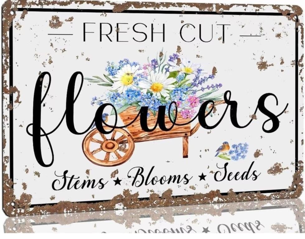 New, Garden Flowers Market Tin Signs Vintage