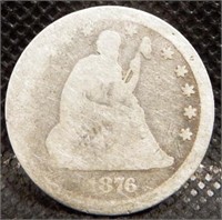 1876-CC Carson City Seated Silver Quarter Coin
