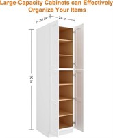 90" Kitchen Pantry Cabinet White TW-U249024